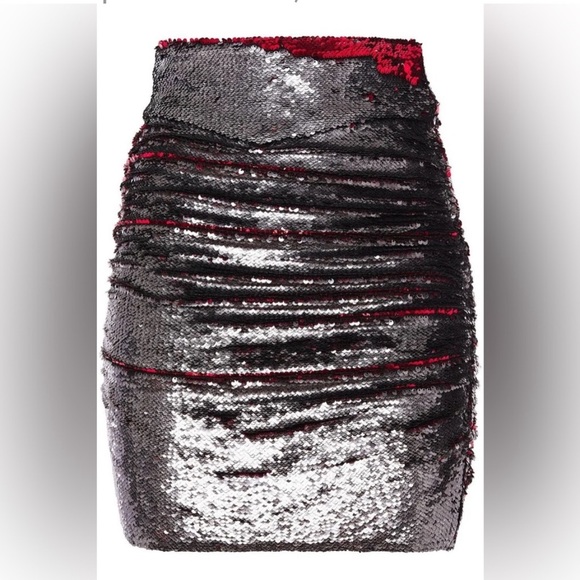 IRO Dreaming Sequined Mini Skirt, size XS / FR 34, silver...